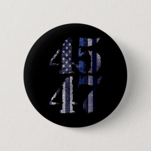 Macaron Rond 5 Cm La Police Bleue Vit 45 47 Trump Pour Président 202