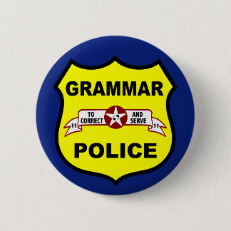 Macaron Rond 5 Cm La police de grammaire se boutonne