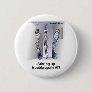 Macaron Rond 5 Cm La police de la fourche drôle Dons de dessin et Ob