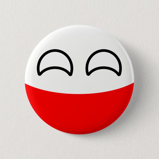 Macaron Rond 5 Cm La Pologne Geeky tendante drôle Countryball (Devant)