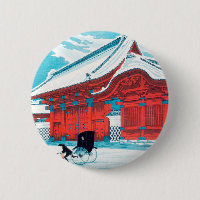 La porte rouge de Hongo en neige par Hiroaki Takah