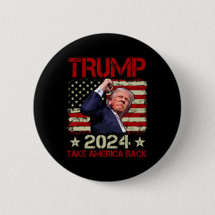 Macaron Rond 5 Cm La Première Pompe À Trump 2024 Trump Survit Au Ral