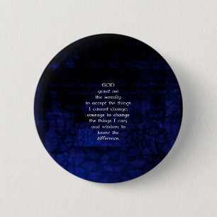 Macaron Rond 5 Cm La Prière Sérénité Avec Arrière - plan Bleu
