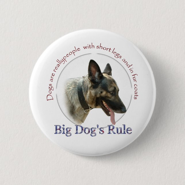 Macaron Rond 5 Cm La règle du grand chien (Devant)