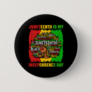 Macaron Rond 5 Cm La Reine Afro Femme Junetten Est Mon Jour De L'Ind