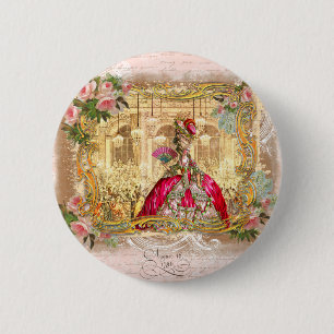 Macaron Rond 5 Cm La reine Marie Antoinette au rose de la fête de Ve