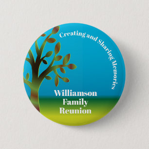 Macaron Rond 5 Cm La Réunion d'arbre généalogique partageant des