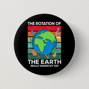 Macaron Rond 5 Cm La Rotation Scientifique Drôle De La Terre Fait De