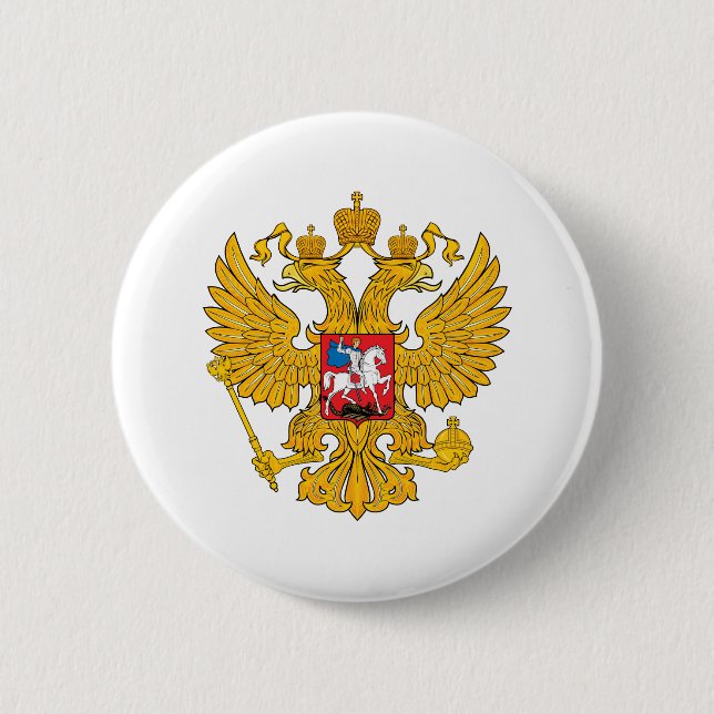 Macaron Rond 5 Cm La Russie deux a dirigé Eagle (Devant)