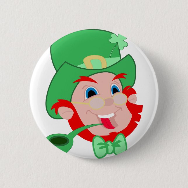 Macaron Rond 5 Cm la Saint-Patrick, bouton 🍀 (Devant)