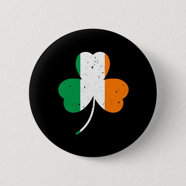 Macaron Rond 5 Cm La Saint Patrick, Shamrock irlandaise (Devant)