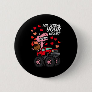 Macaron Rond 5 Cm La Saint-Valentin des enfants M. vole votre camion