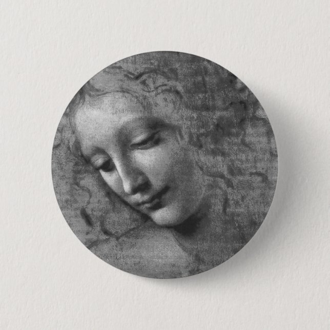 Macaron Rond 5 Cm La Scapigliata par Leonardo da Vinci (Devant)
