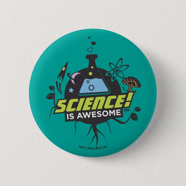 Macaron Rond 5 Cm La Science est impressionnante (Devant)