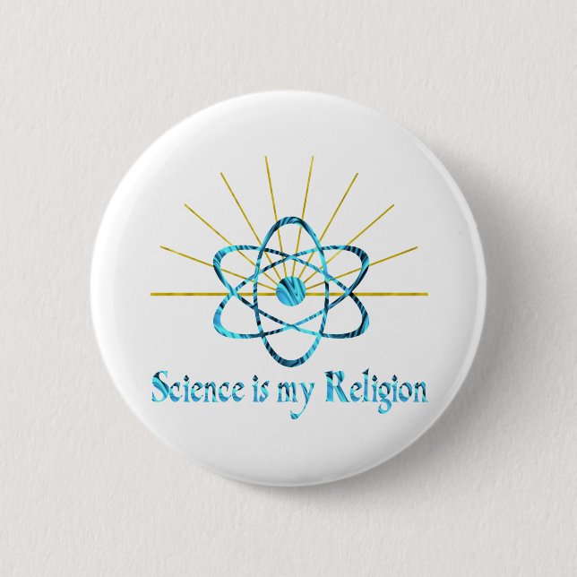 Macaron Rond 5 Cm La Science est ma religion (Devant)