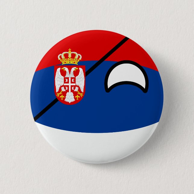 Macaron Rond 5 Cm La Serbie Geeky tendante drôle Countryball (Devant)