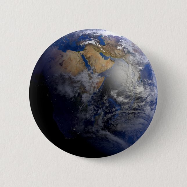 Macaron Rond 5 Cm La Terre Bleue De L'Espace Inspiration (Devant)