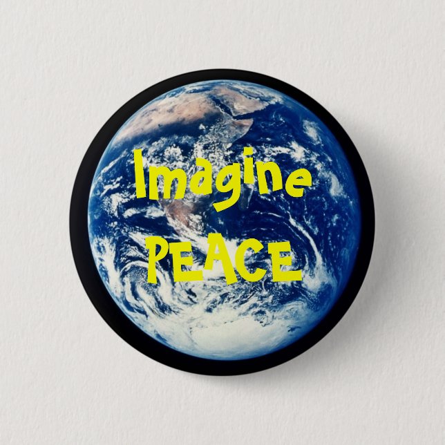 Macaron Rond 5 Cm la terre, ImaginePEACE (Devant)