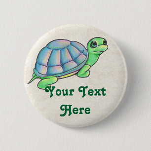 Macaron Rond 5 Cm La tortue boutonne le modèle
