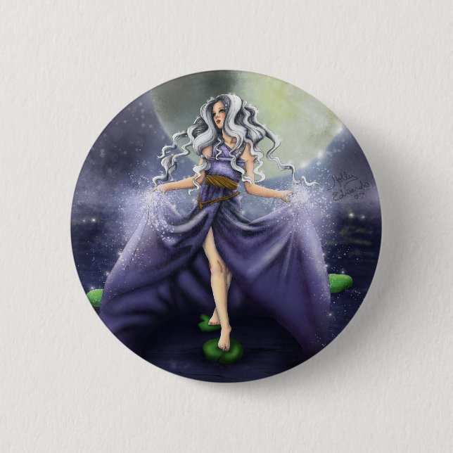 Macaron Rond 5 Cm La traction du bouton de marées (Devant)