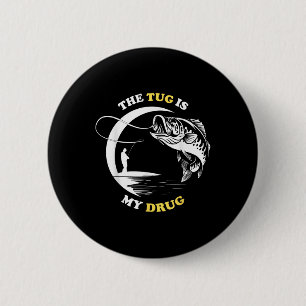 Macaron Rond 5 Cm La traction est ma drogue pêche pêcheur fun angl