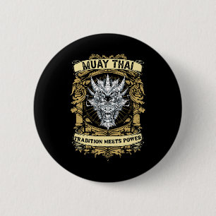 Macaron Rond 5 Cm La tradition rencontre la puissance - Kickboxing e