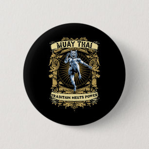 Macaron Rond 5 Cm La tradition rencontre la puissance - Kickboxing e