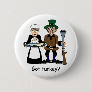 Macaron Rond 5 Cm La Turquie passée ? Bouton de thanksgiving