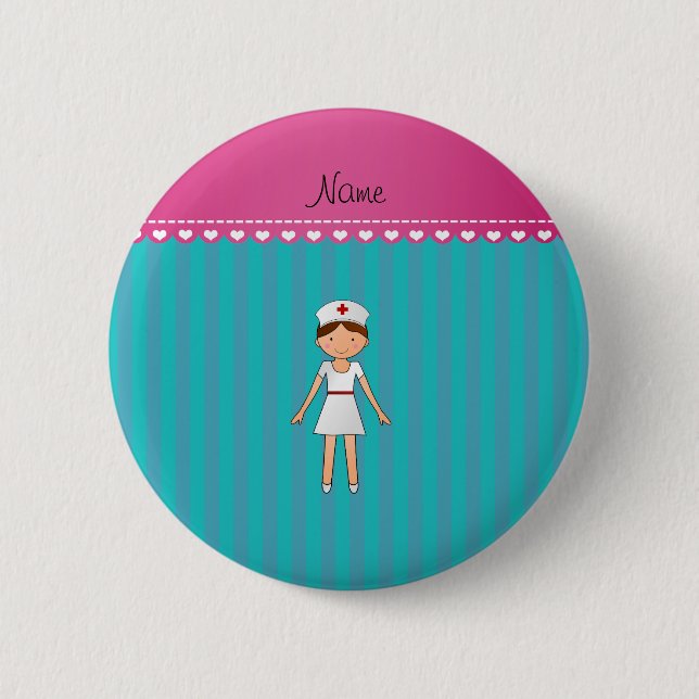 Macaron Rond 5 Cm La turquoise nommée faite sur commande (Devant)