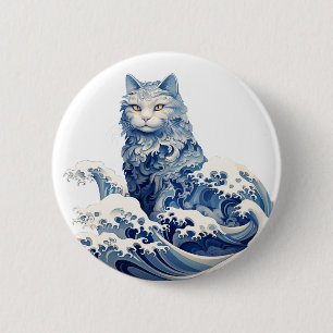 Macaron Rond 5 Cm La Vague De Chat Au Large De Kanagawa