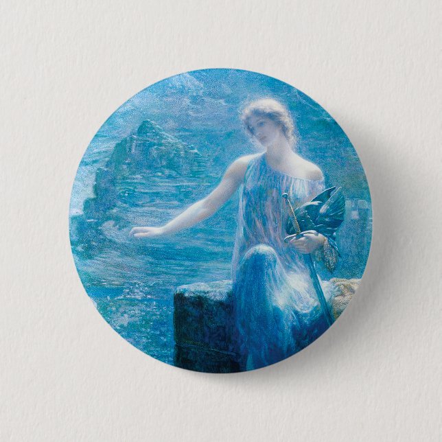 Macaron Rond 5 Cm La veillée de Valkyrie par Edward Robert Hughes (Devant)