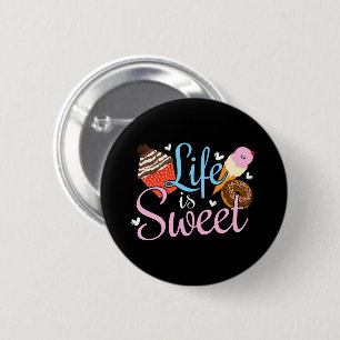 Macaron Rond 5 Cm La vie de gourmand est douce Citation de cuisson -