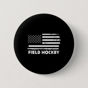 Macaron Rond 5 Cm La vie de hockey sur gazon Drapeau américain Desig