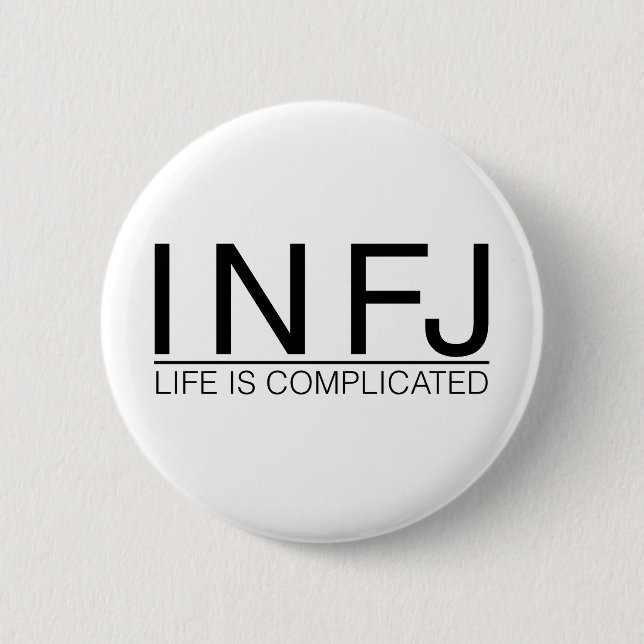 Macaron Rond 5 Cm La vie d'INFJ est compliquée (Devant)