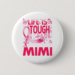 Macaron Rond 5 Cm La Vie Est Difficile, Mais Mon Cancer Du Sein Mimi