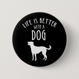 Macaron Rond 5 Cm La Vie Est Meilleure Avec Un Chien