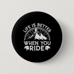 Macaron Rond 5 Cm La vie est meilleure quand vous faites du VTT Vélo