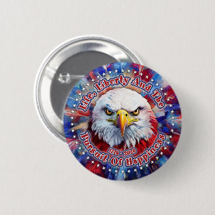 Macaron Rond 5 Cm La vie, la liberté et la poursuite de Red Eagle Fi