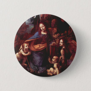 Macaron Rond 5 Cm La Vierge des Rochers de Léonard de Vinci