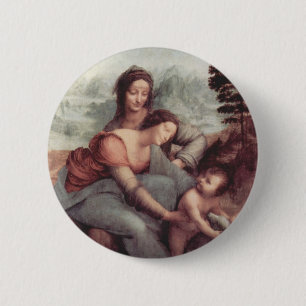 Macaron Rond 5 Cm La Vierge et l'enfant avec St Anne