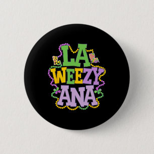 Macaron Rond 5 Cm La Weezy Ana Carte de la Louisiane ludique avec fe