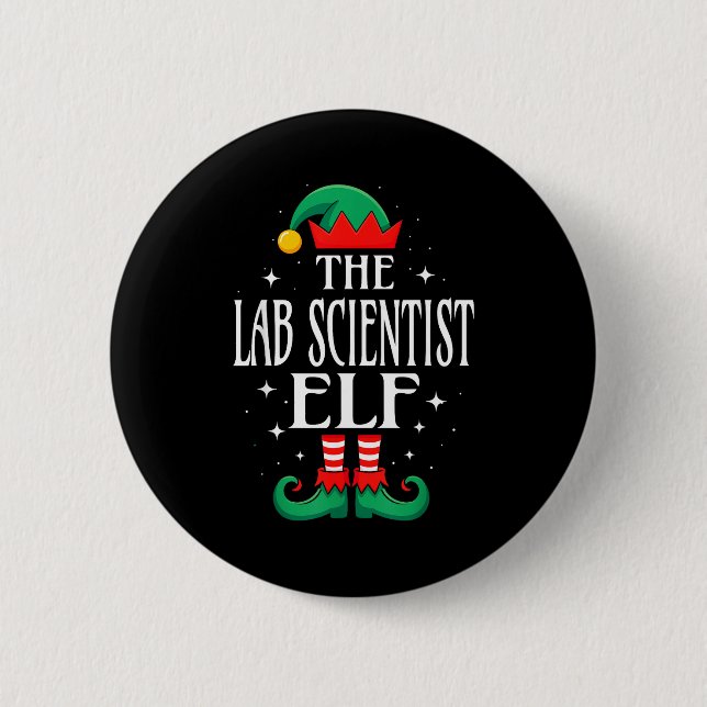 Macaron Rond 5 Cm Lab Scientist Elf Job Title Funny Christmas Matchi (Devant)