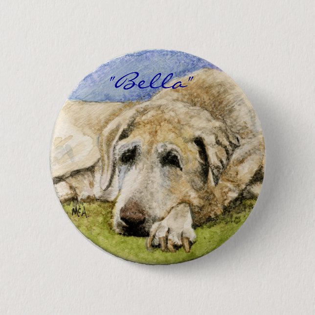 Macaron Rond 5 Cm Labrador retriever (Devant)