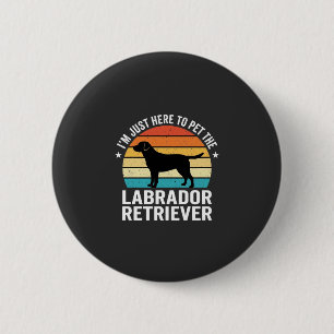 Macaron Rond 5 Cm Labrador Retriever Rétro Caresse de Chien