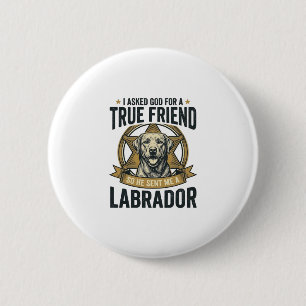 Macaron Rond 5 Cm Labrador Vrai Ami Conception Vintage Amateur de Ch