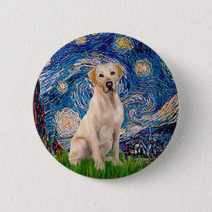 Macaron Rond 5 Cm Labrador (Y7) - Nuit étoilée