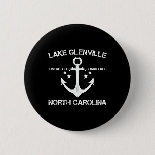 Macaron Rond 5 Cm Lac Glenville Caroline du Nord Camping de pêche dr