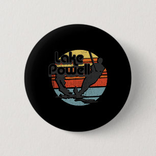 Macaron Rond 5 Cm Lac Powell Arizona Ski nautique Retro Gif Vintage