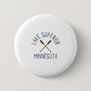 Macaron Rond 5 Cm Lac Supérieur Minnesota Outdoors Vintage