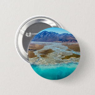 Macaron Rond 5 Cm Lac Tekapo et Alpes du Sud, Nouvelle-Zélande